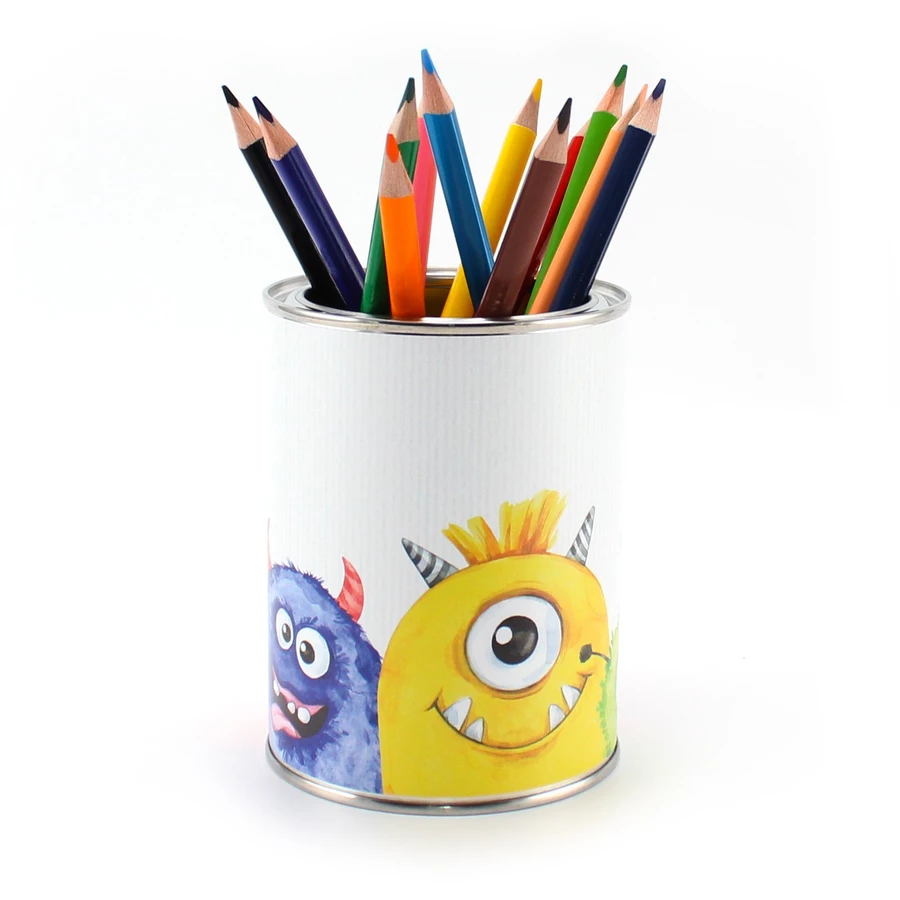 Nikima Stiftebecher Stiftebecher Monster bunt - Kinder Stifteköcher Stiftehalter bunt