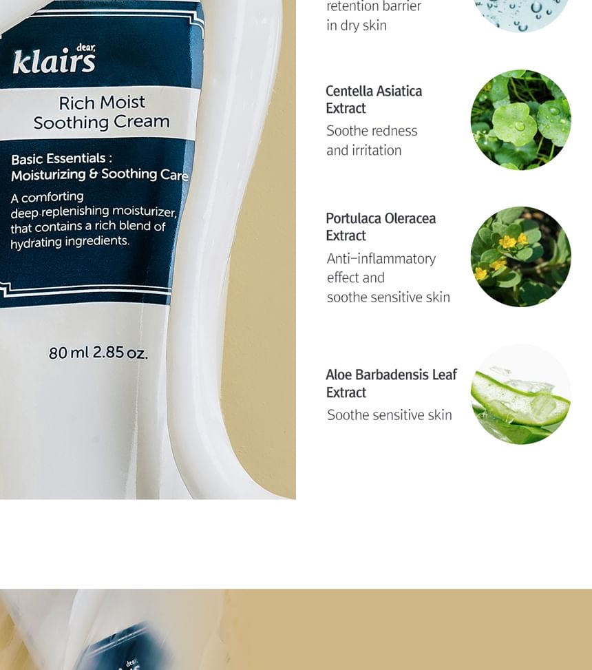Beste Klairs - Rich Moist Soothing Cream MINI (Renewal)