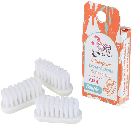 Lamazuna Têtes Pour Brosse À Dents Écologique Végane Souple 3 Pièces