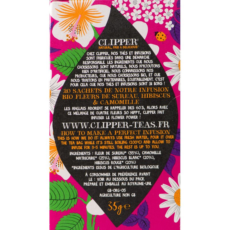 Infusion Flower Power bio Clipper - Boîte de 20 sachets