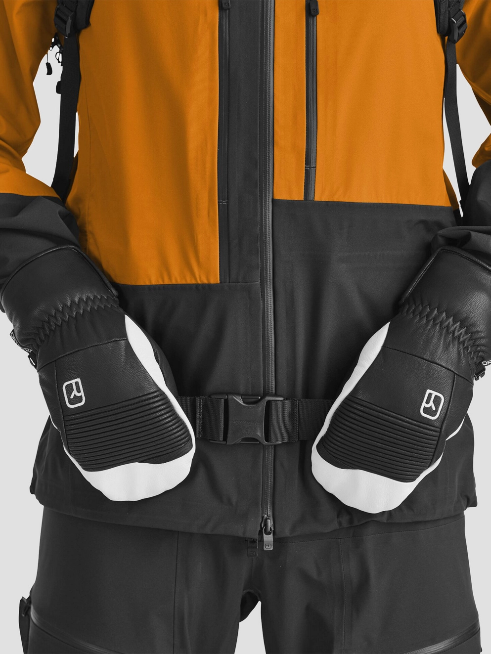 Ortovox Full Leather Mittens black raven