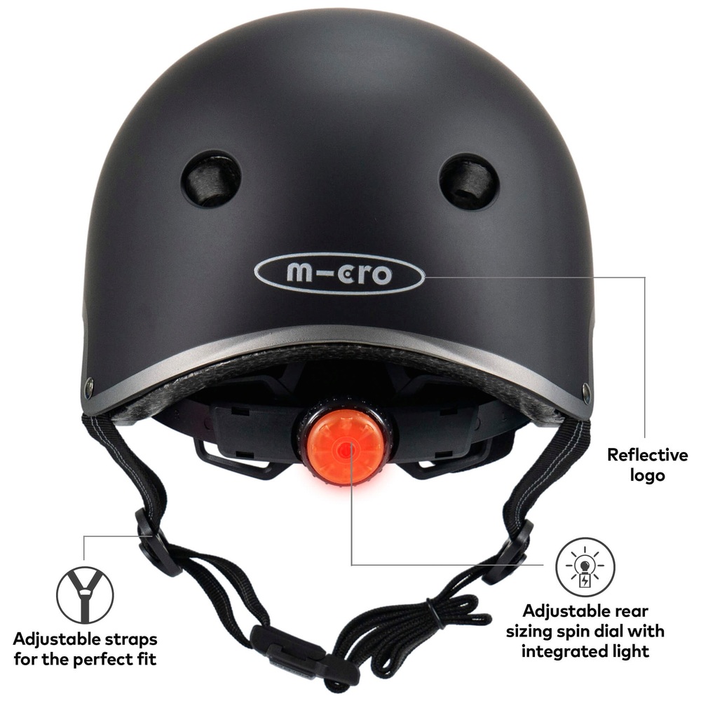 Micro-Scooters Black Deluxe Helm (Größe 55-58cm)