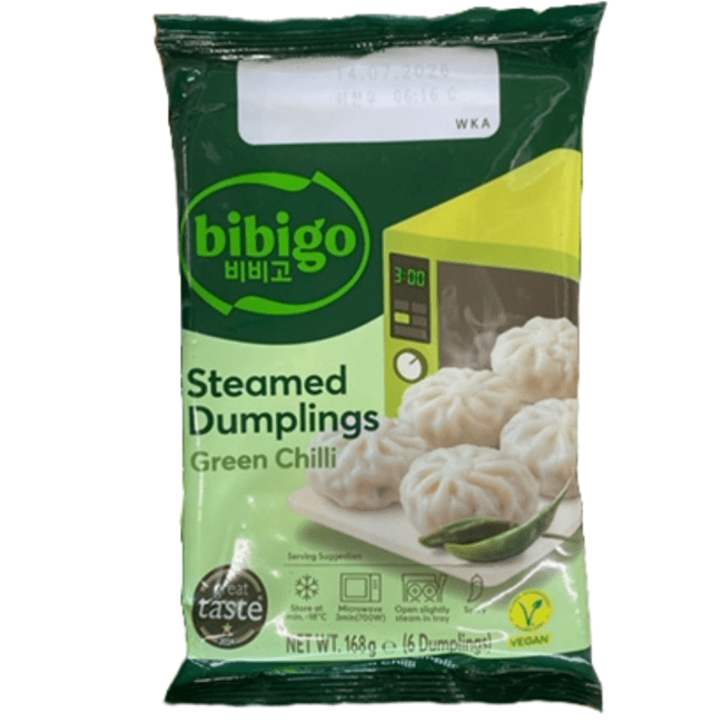 CJ Bibigo Bevroren Gestoomde Dumplings Groene Chilipeper Squid Game 168g