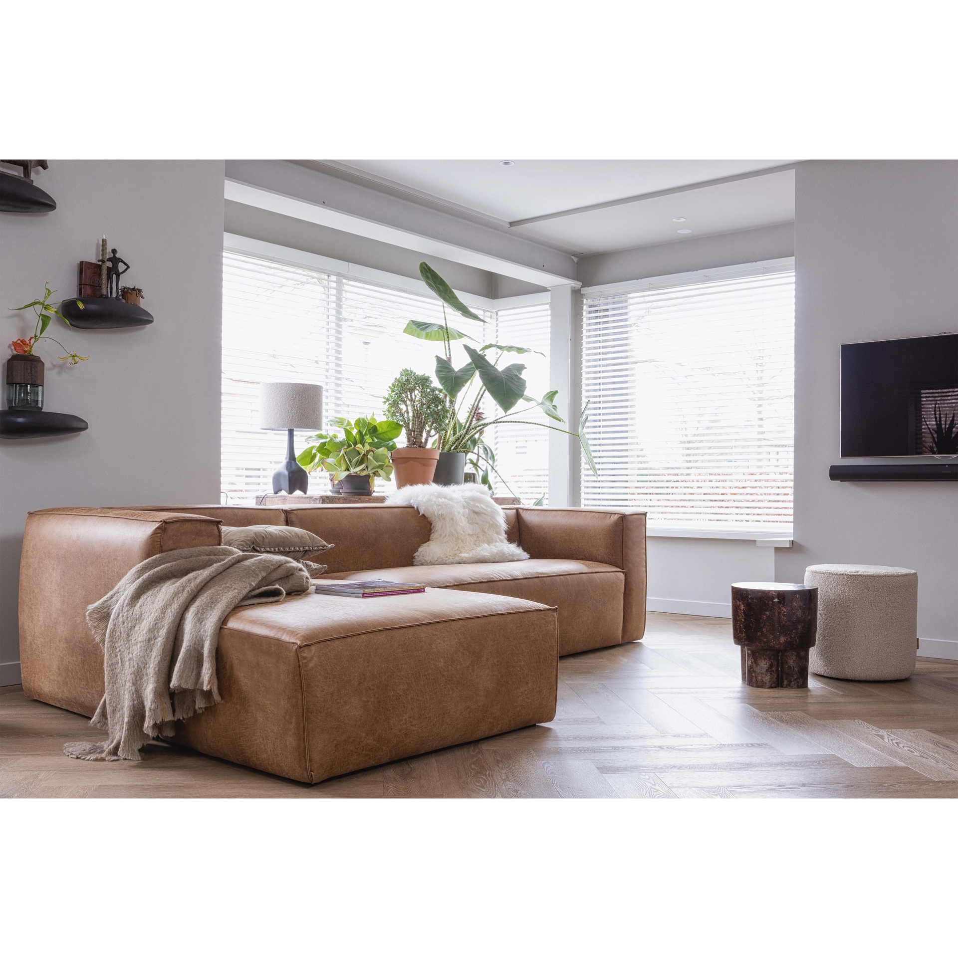 Ecksofa BEAN 175 x 305 cm cognac