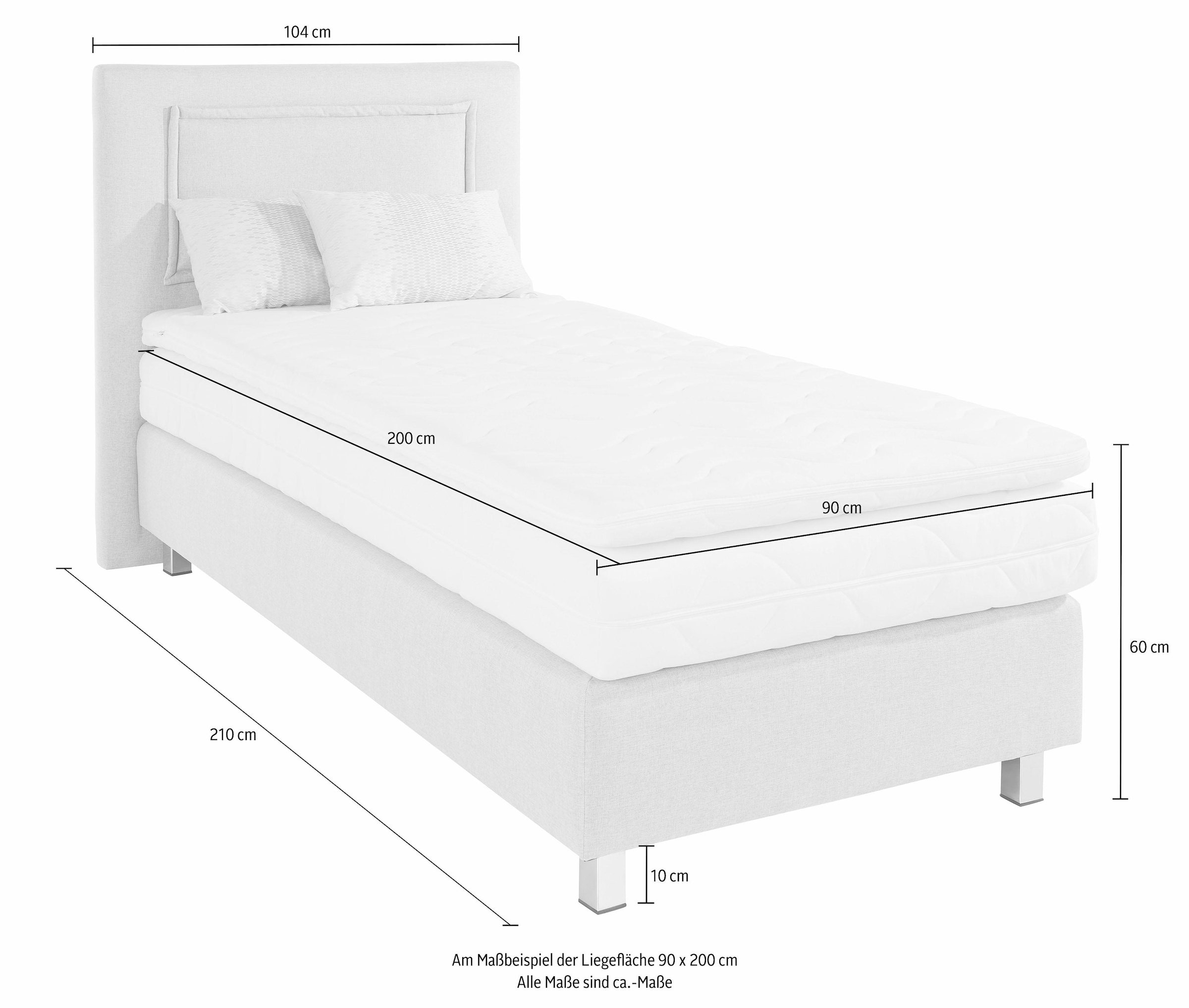 Westfalia Schlafkomfort Boxspringbett inkl. Kaltschaum-Topper und Zierkissen
