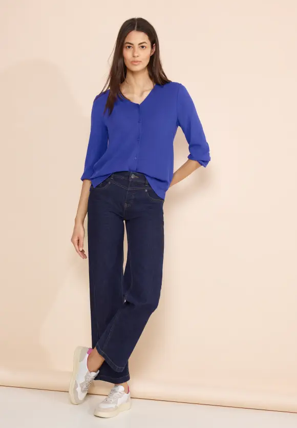 Materialmix Shirt - intense royal blue