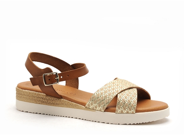 Eva frutos nu pieds plats femme 4278 or