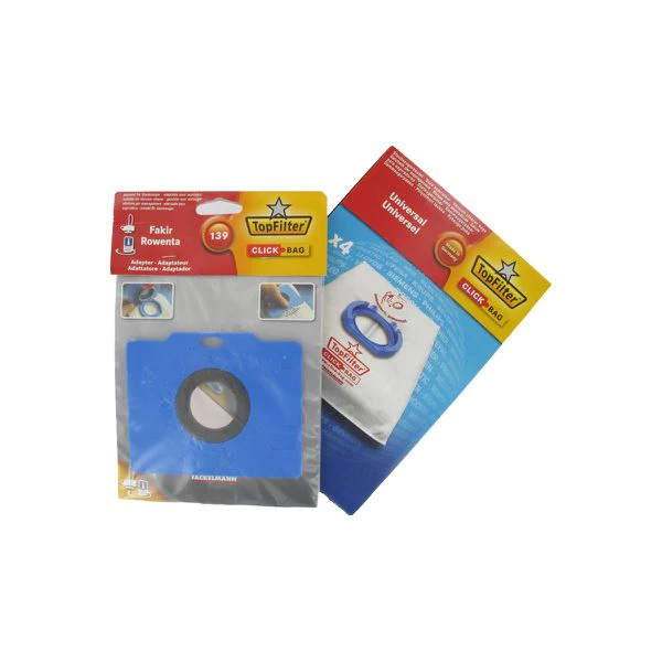 Boite de 4 sacs aspirateurs universels Top Filter avec Adaptateur Clic