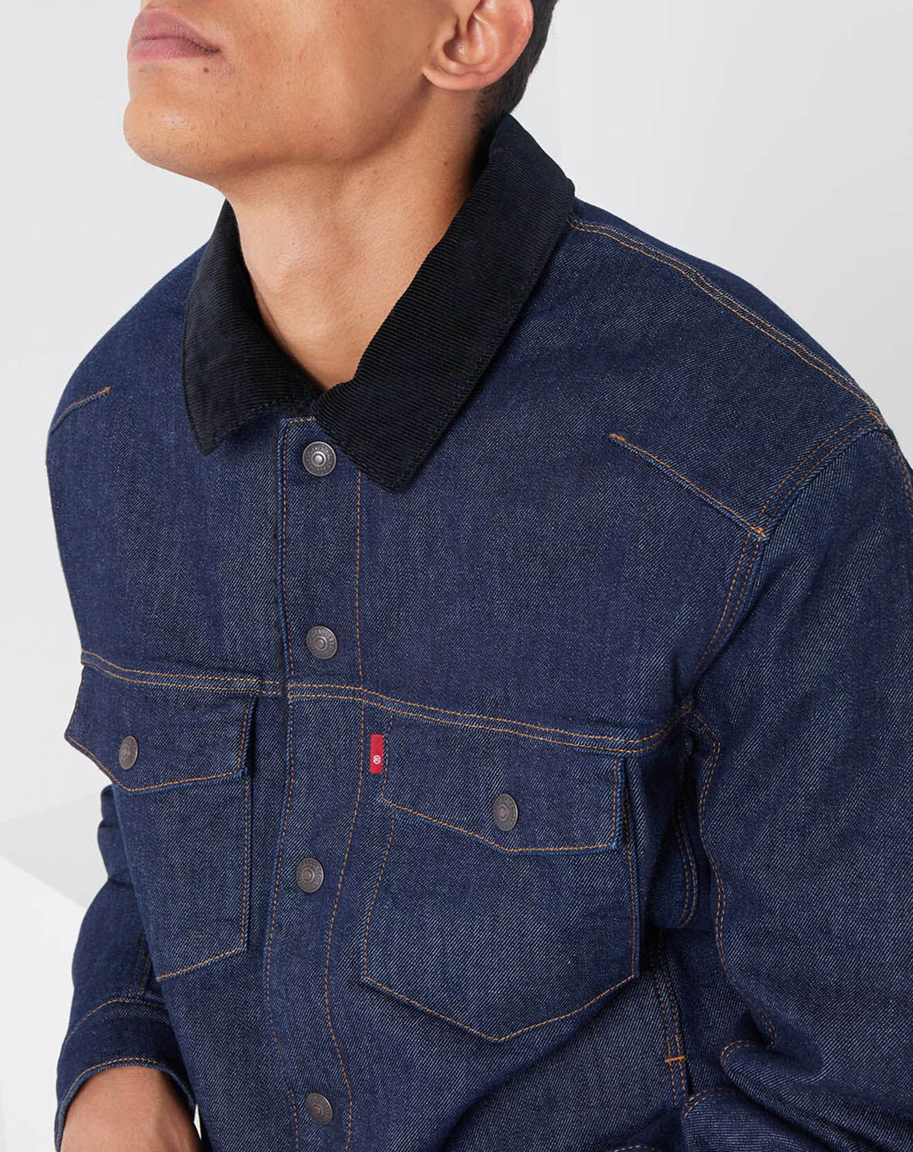 Levi's® Veste en Jean fourrée Sherpa Trucker bleu brut