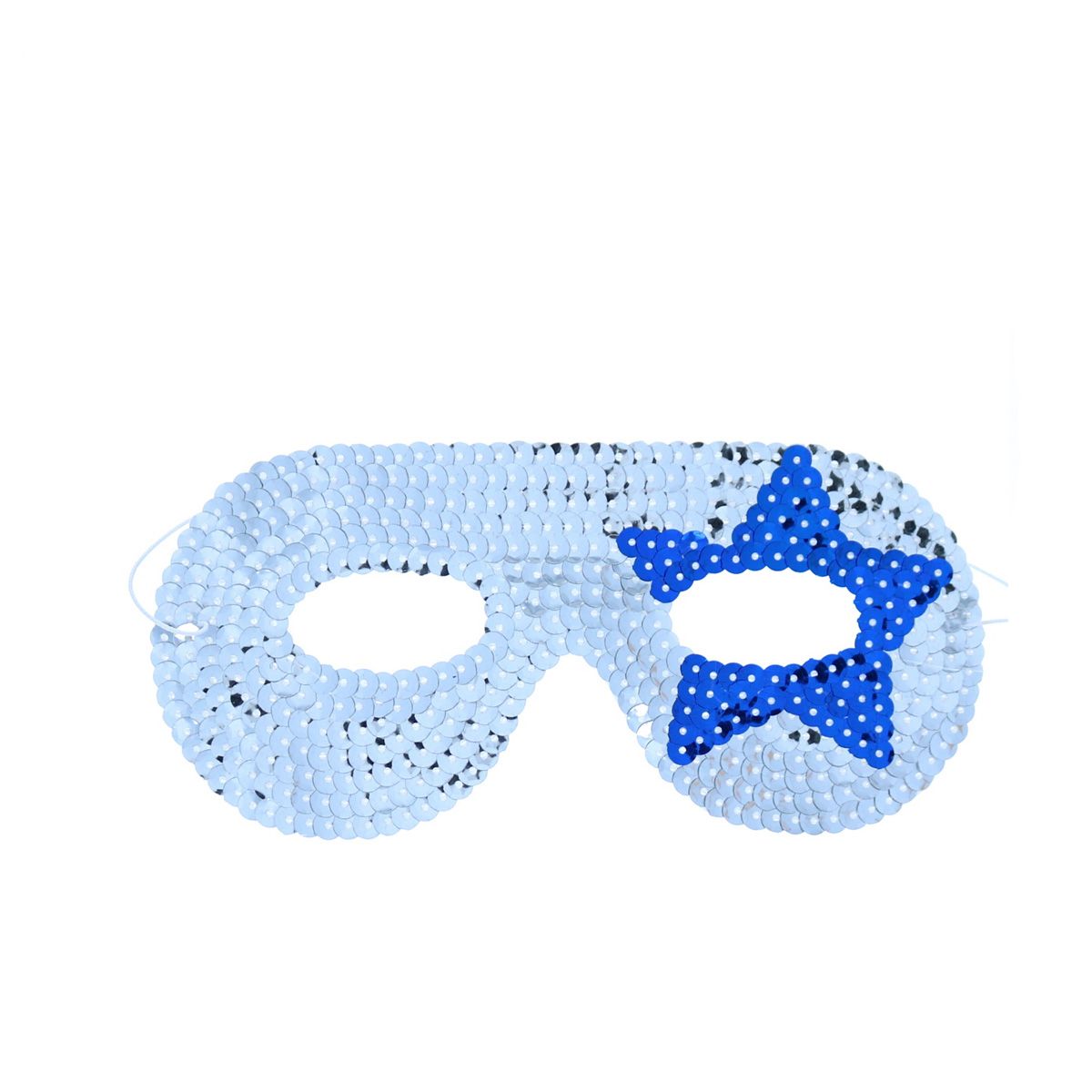 Masque Super-héros argent étoile bleue Mercredi et Patati