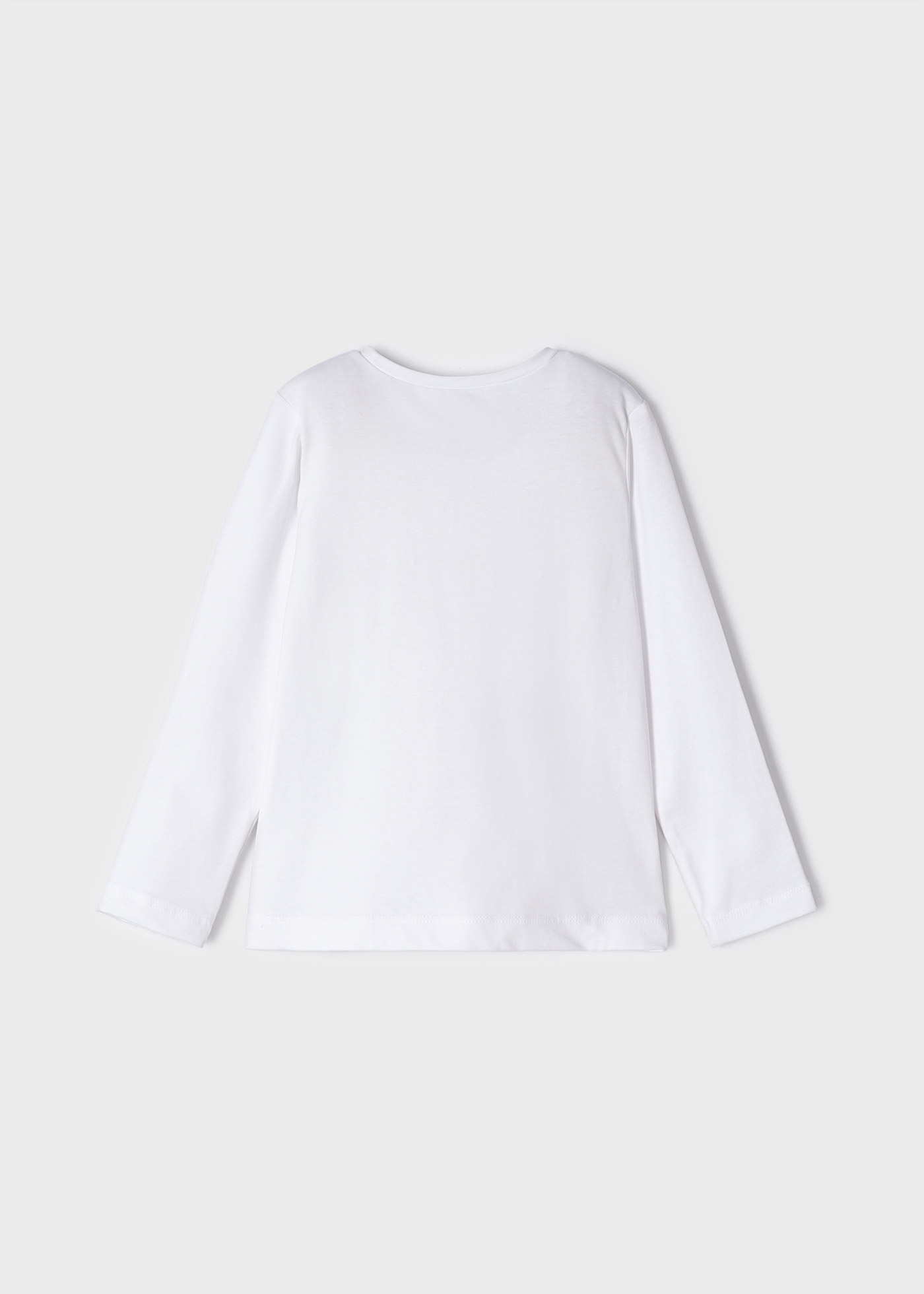 Camiseta de manga comprida para meninas, feita de algodão sustentável.
