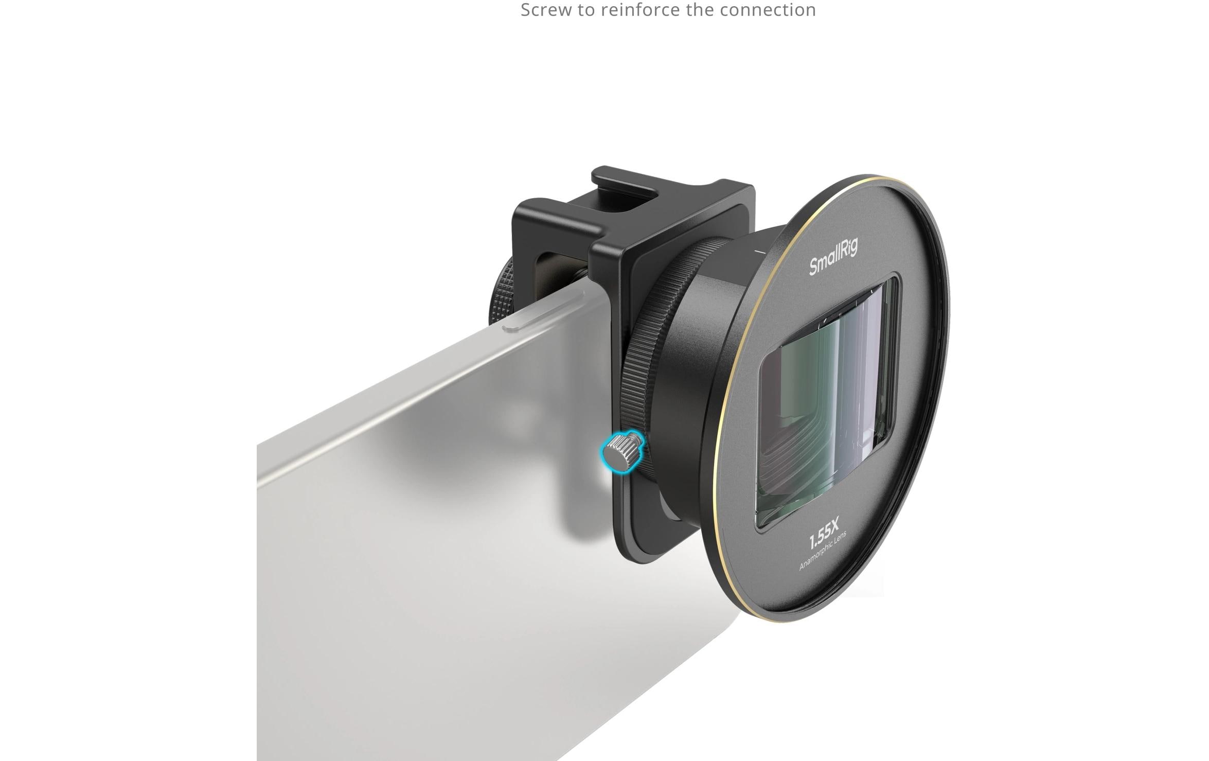 1.55x Anamorphotisches Objektiv für Mobiltelefone (T-Mount)<br>Objektiv für filmische Eindrücke