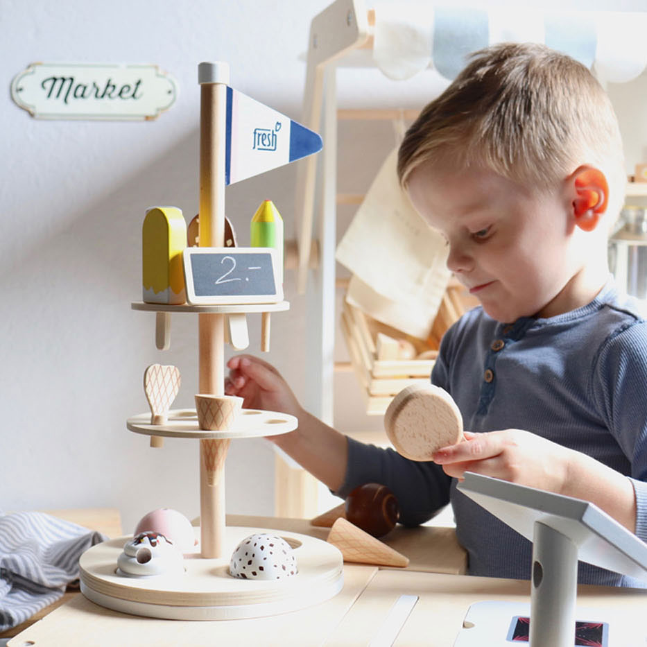 Small Foot-Houten Ijsjes met Houder, 15dlg.