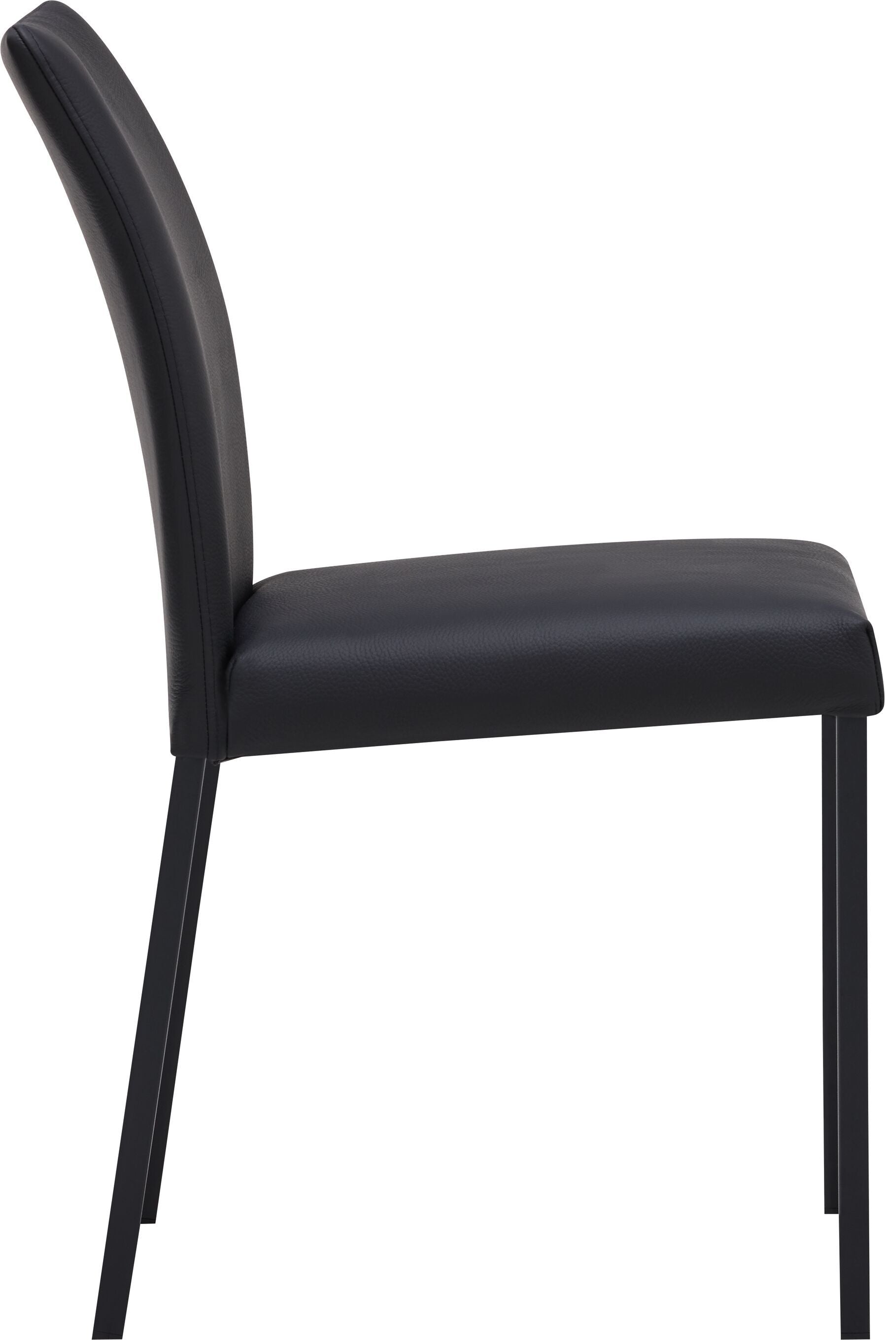 SIENA o.AL. Leder schwarz/4-Fuss M. schw - Schwarz / B: 52.0 cm x T: 44.5 cm x H: 83.0 cm