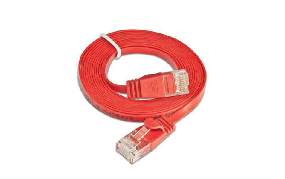 Slimpatchkabel RJ-45 - RJ-45, Cat 6, UTP, 15 m, RotUnscreened/Unshielded Twisted-Pair-Kabel (UTP) mit Klinkenschutz