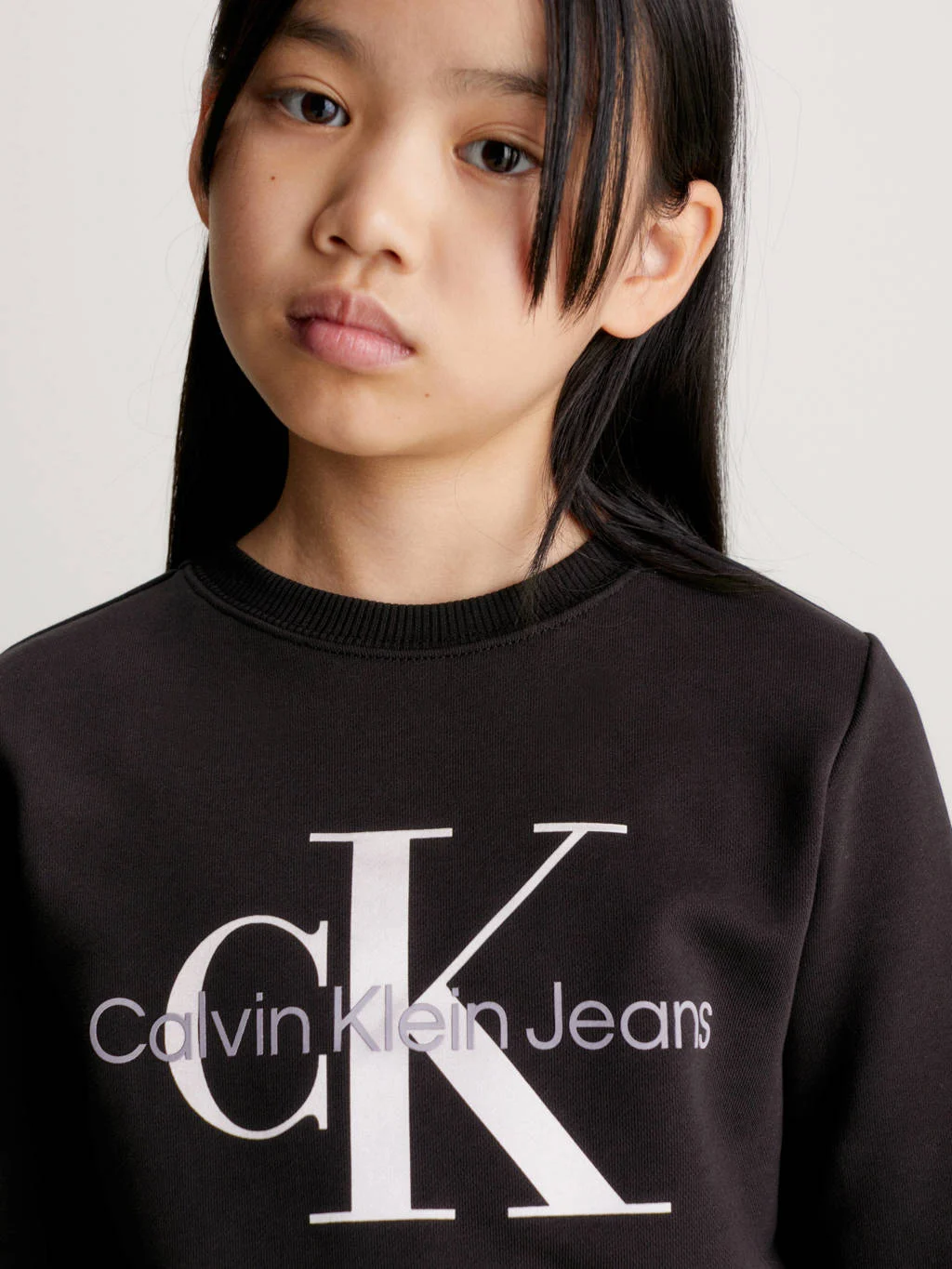 Calvin Klein sweater Terry met logo zwart