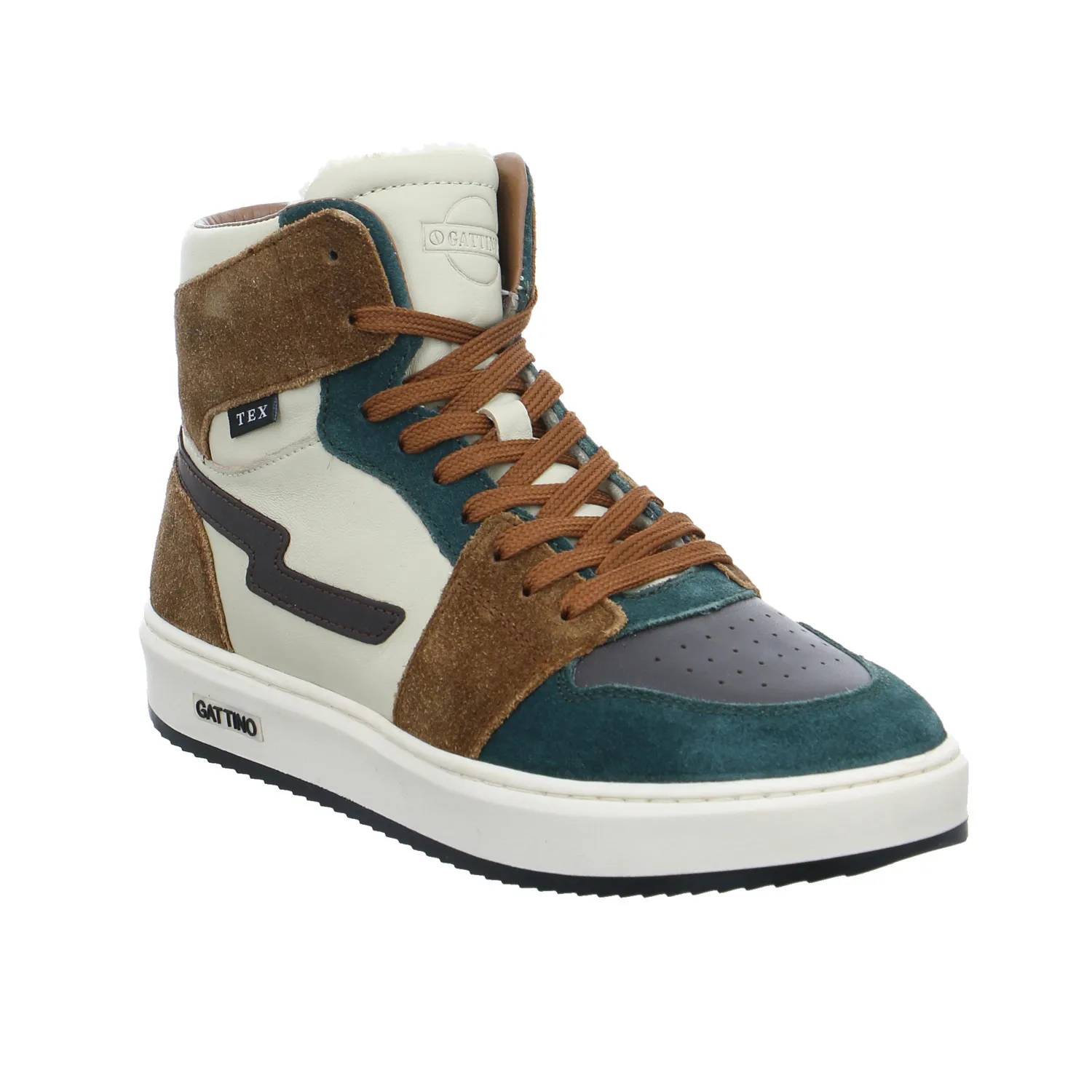 GATTINO Jungen-Winter-Bottine Grün Leder  Sneaker high