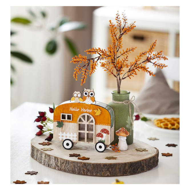 Dekohänger - Wohnwagen - aus Holz - ca. 18 x 5 x 19,5 cm
