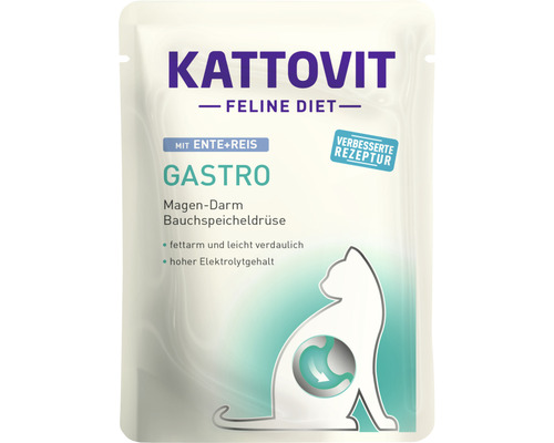 KATTOVIT Gastro natvoer voor katten met eend & rijst 85 g