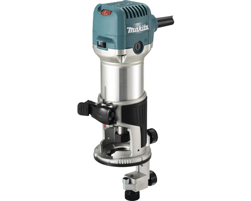 Makita RT0702CX2J 710W bovenfrees met één hand, slaghoogte 0-40 mm inclusief bovenfrees-, hoek- en randfreesmodules in MAKPAC maat 4
