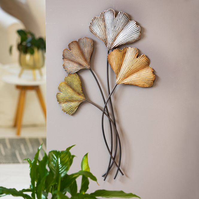 Wanddeko - Gingkoblätter - ca. 42 x 2 x 68,5 cm