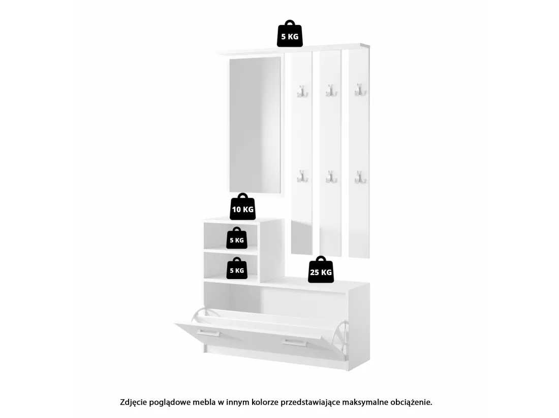 Vestiaire d’entrée / Meuble d’entrée - vert bouteille - armoire à chaussures - portemanteau - miroir - 85 cm - YESFIR