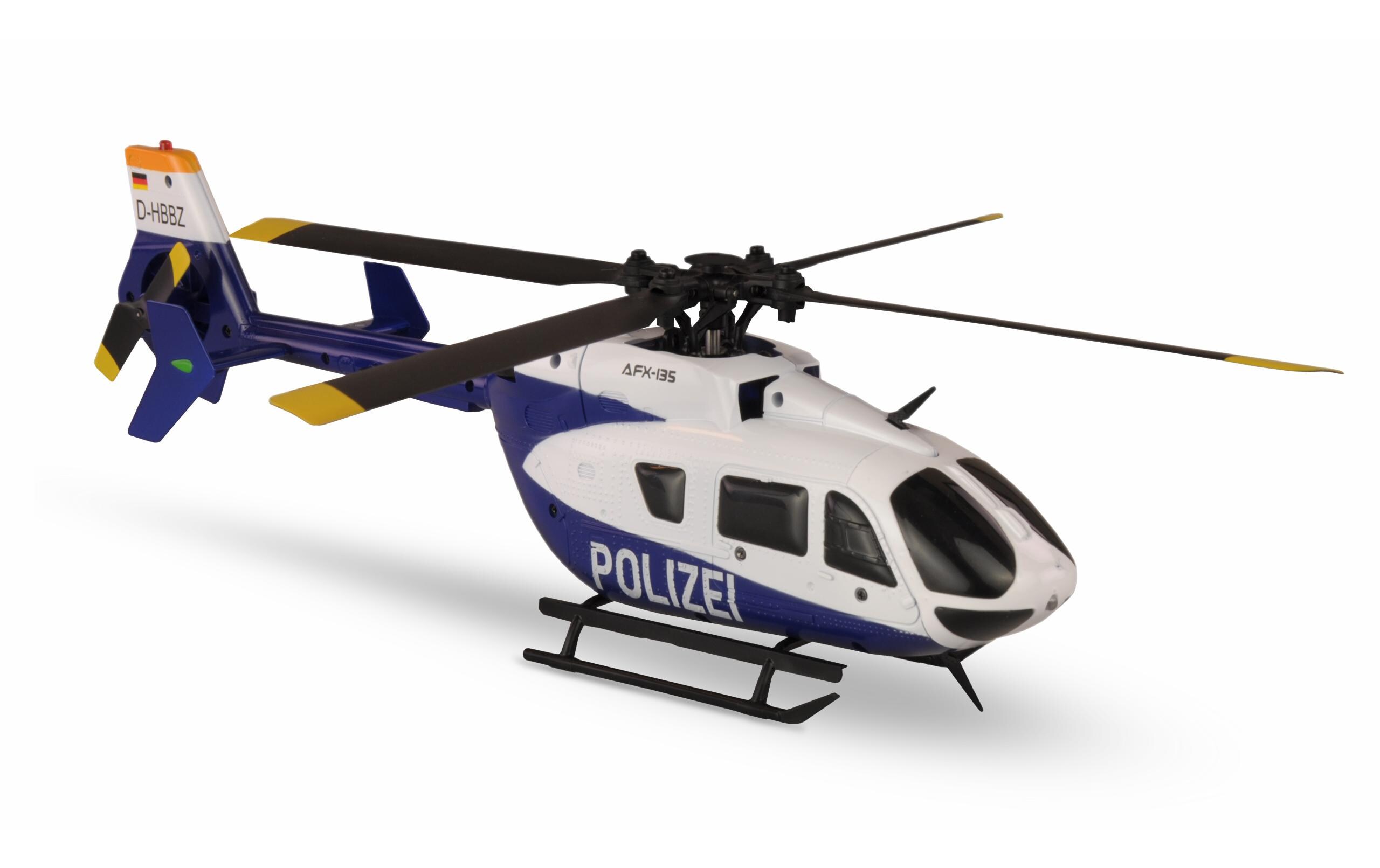 Helikopter AFX-135 Polizei 4-Kanal Singlerotor RTF<br>Kleiner Scale Heli mit 4-Kanal Steuerung für Einsteiger und Fortgeschrittene