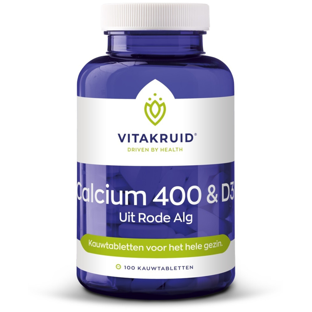 Vitakruid Calcium 400 & D3 uit Rode Alg100 kauwtabletten