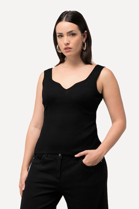 Ripptop, Slim, Herzausschnitt, ärmellos