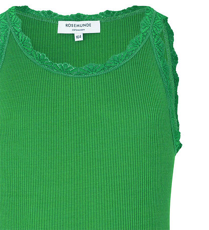 Rosemunde Top - Silke/Bomuld - Bright Green m. Blonder