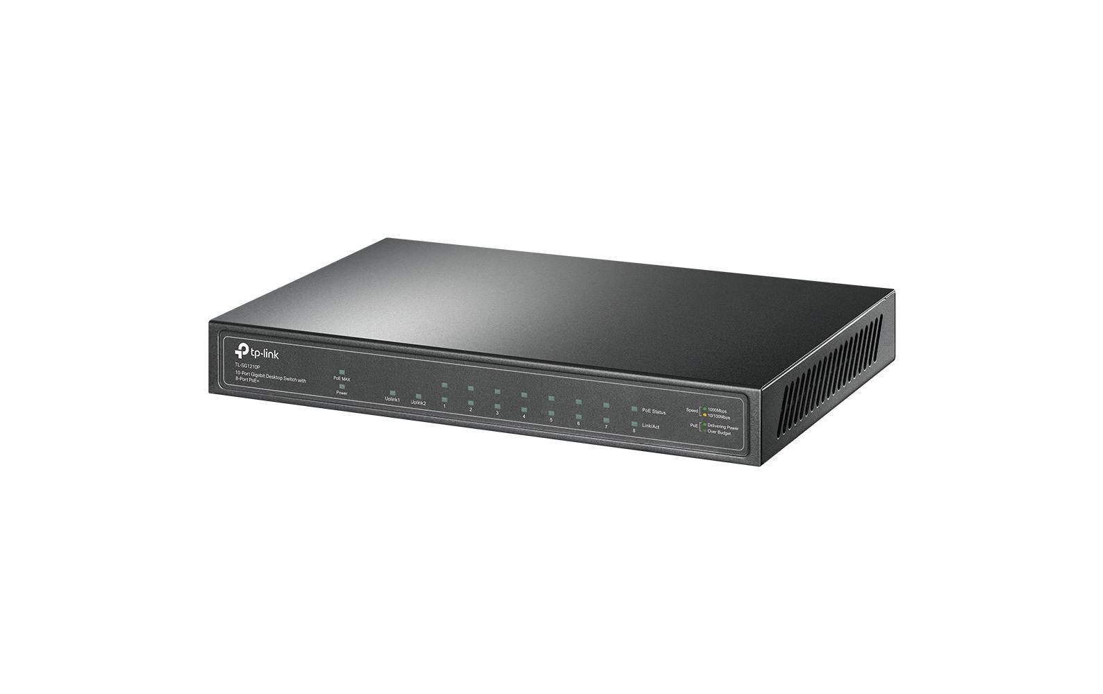 PoE+ Switch 10 x 1G Ports TL-SG1210P 9 Port10-Port-Gigabit-Desktop-Switch mit 8 PoE+ Ports