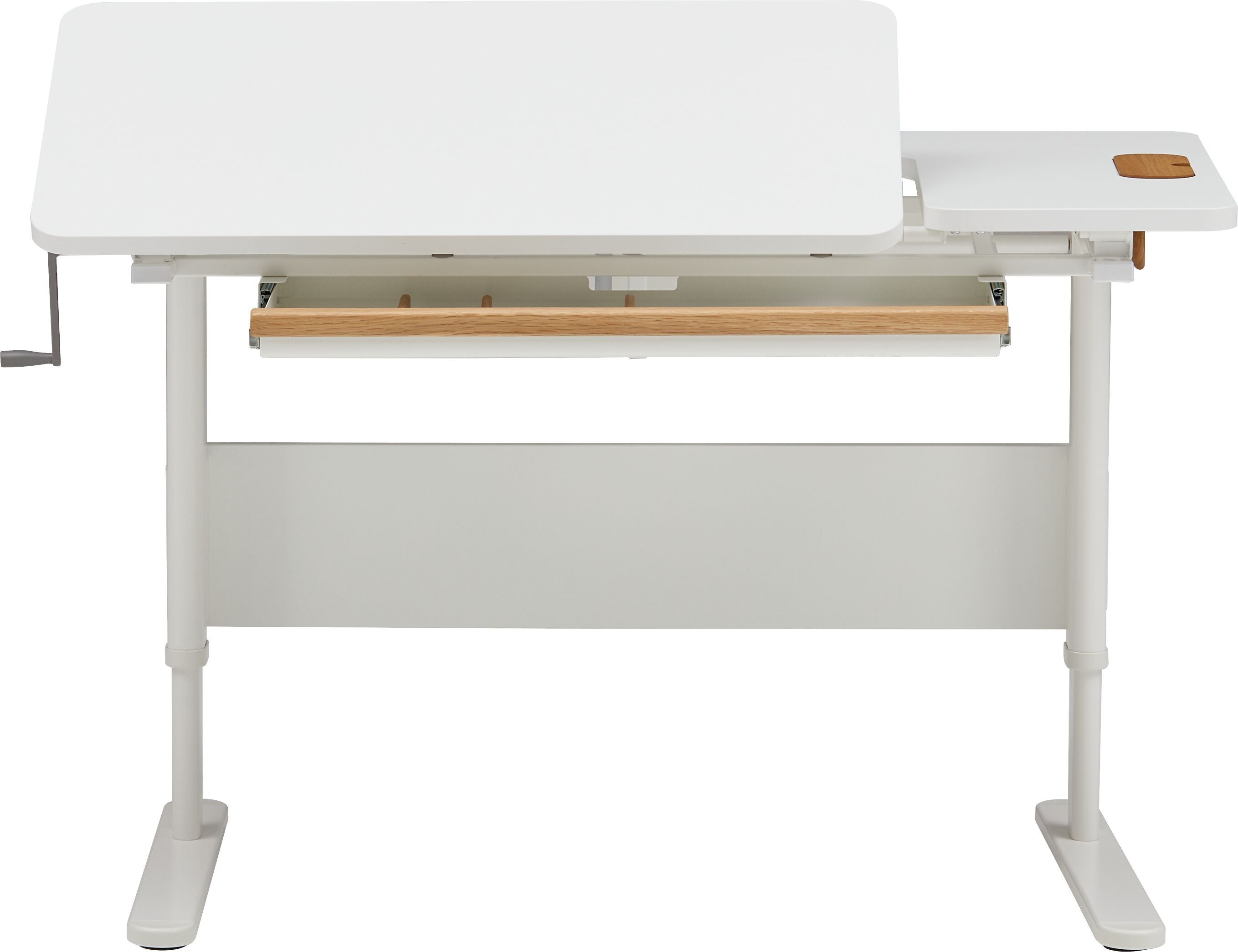 Flexa STUDY MOBY Schreibtisch Rechtshänder inkl. Schublade - Weiss / B: 120.0 cm x T: 70.0 cm x H: 83.0 cm