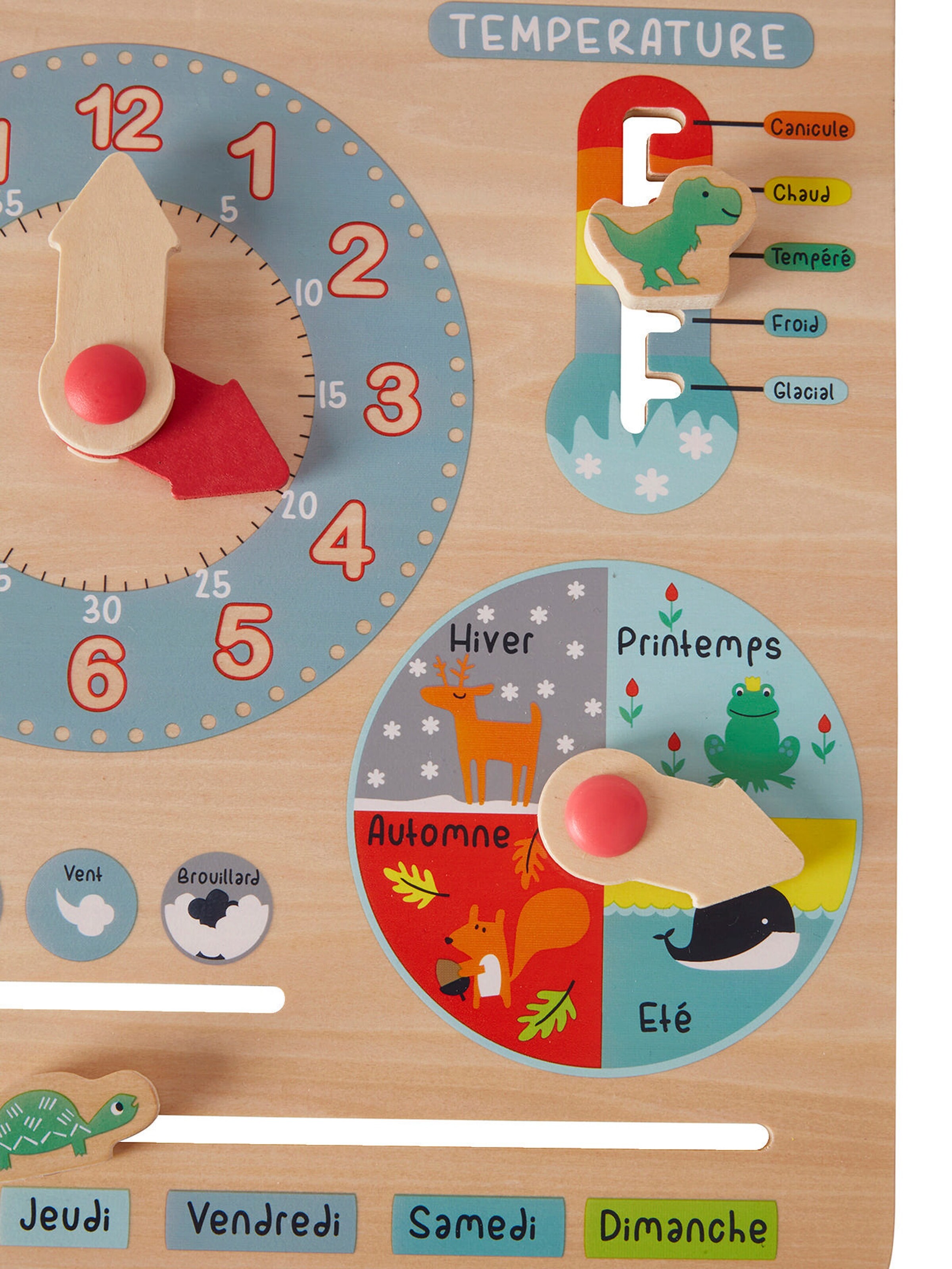Vertbaudet Kinder Spieluhr mit Kalender, Holz FSC® mehrfarbig