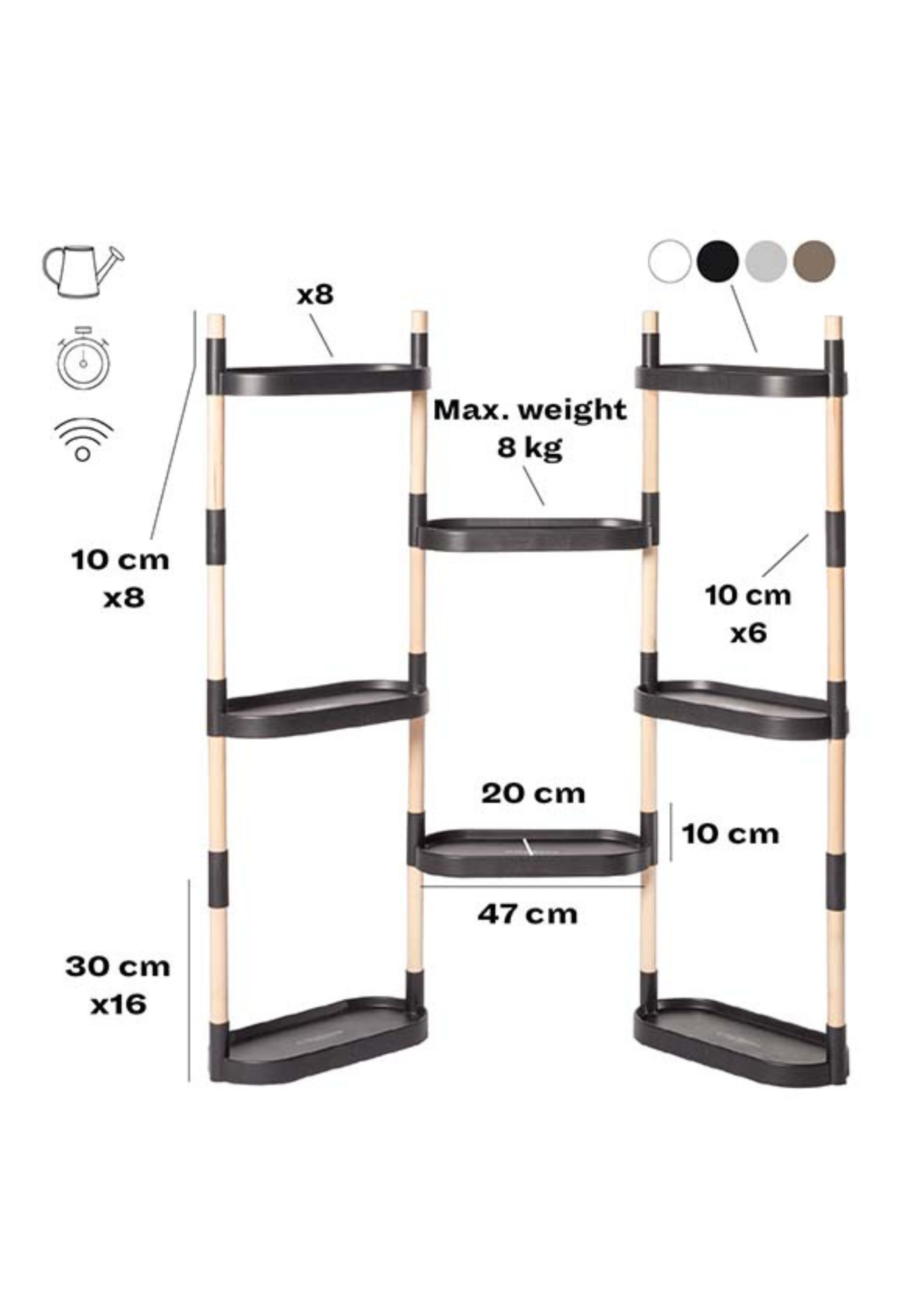 CitySens Modulares Pflanzenregal mit 8 Ablagen