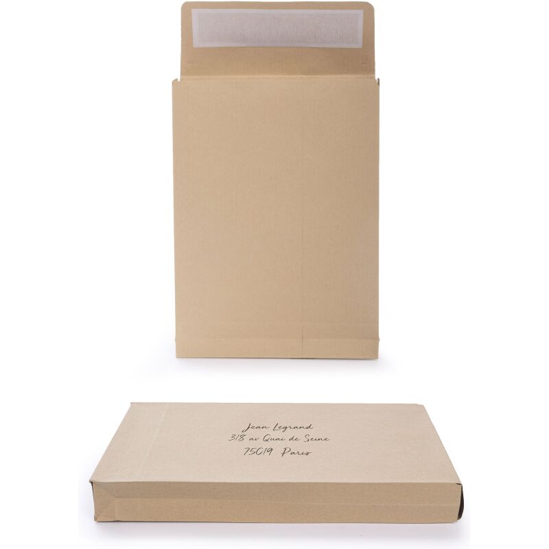 Oxford - Pochette à soufflet 3 cm kraft blond 162 x 229 mm 120 g sans fenêtre - Paquet de 10