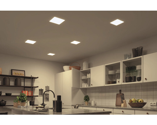 LED inbouwpaneel IP44 14W 1000 lm 3000 K - 6500 K 18,5x18,5 cm WitSwitch satijn 230V