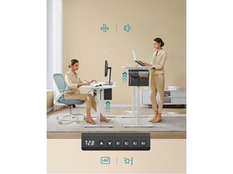 Songmics Stehtisch 120 x 60 cm, höhenverstellbar Bürotisch