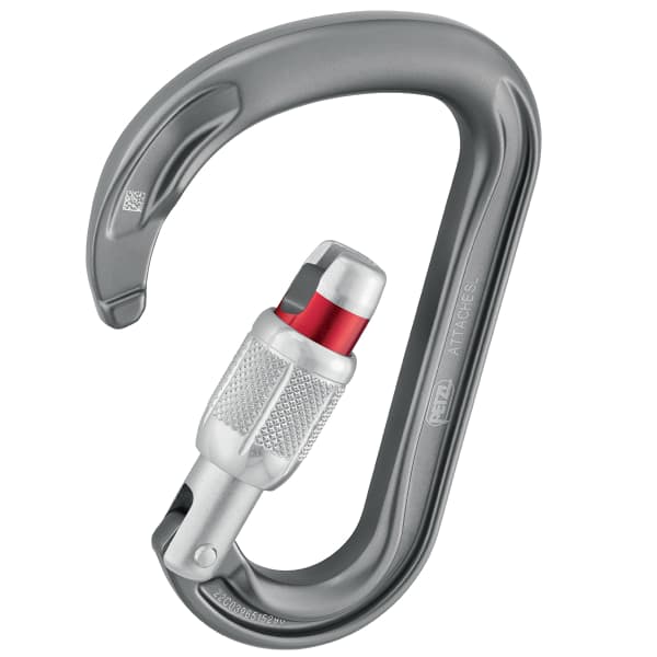 Mousqueton escalade PETZL ATTACHE SCREW-LOCK GRIS