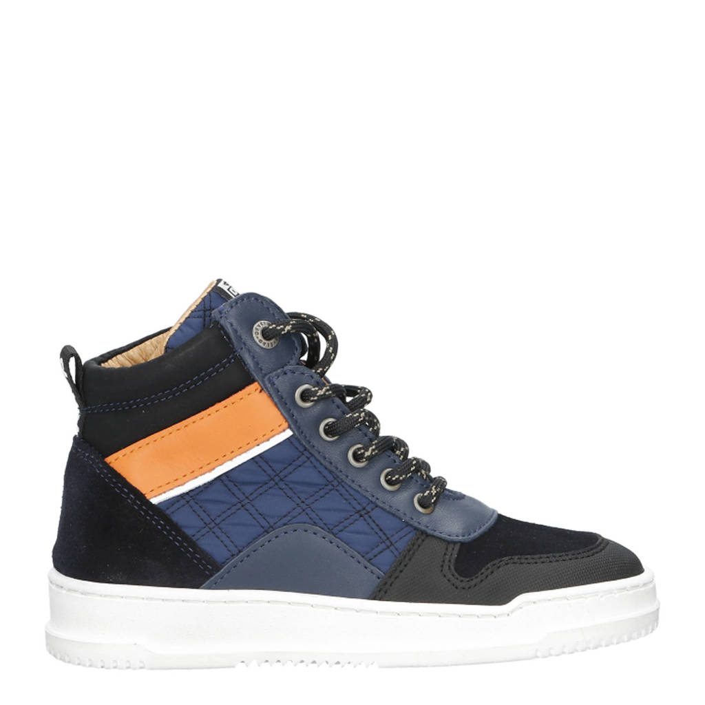Develab leren sneakers donkerblauw