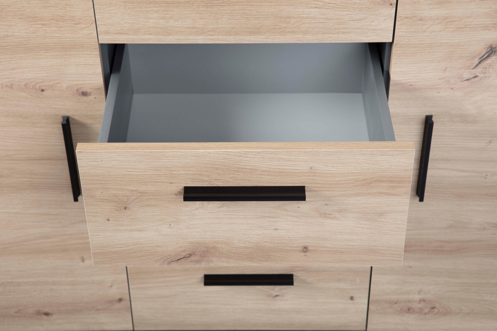 Sideboard CORBETO - anthrazit - Eiche Artisan - 134 cm