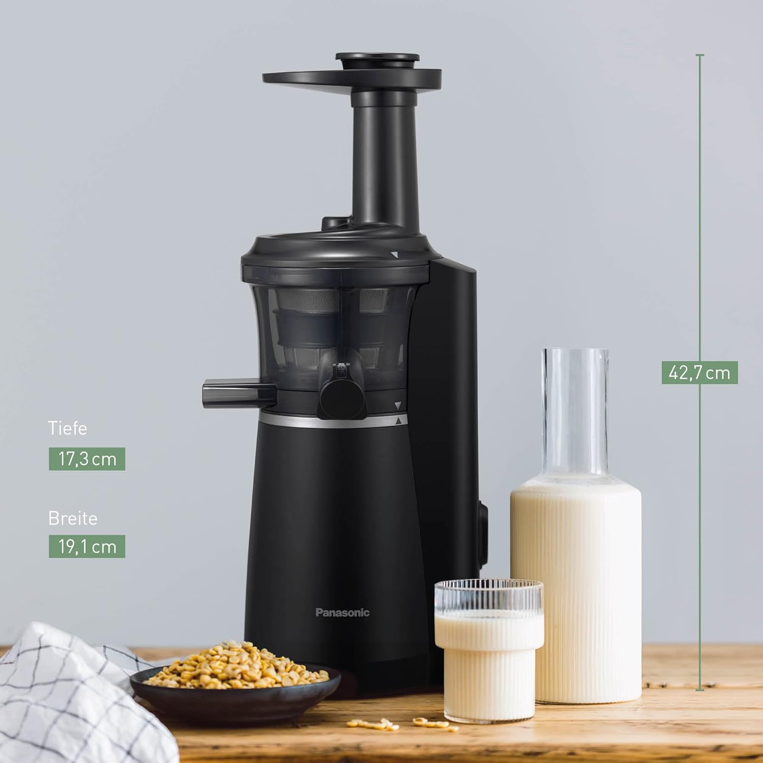 Panasonic MJ-L501KXE Slow Juicer, Schwarz