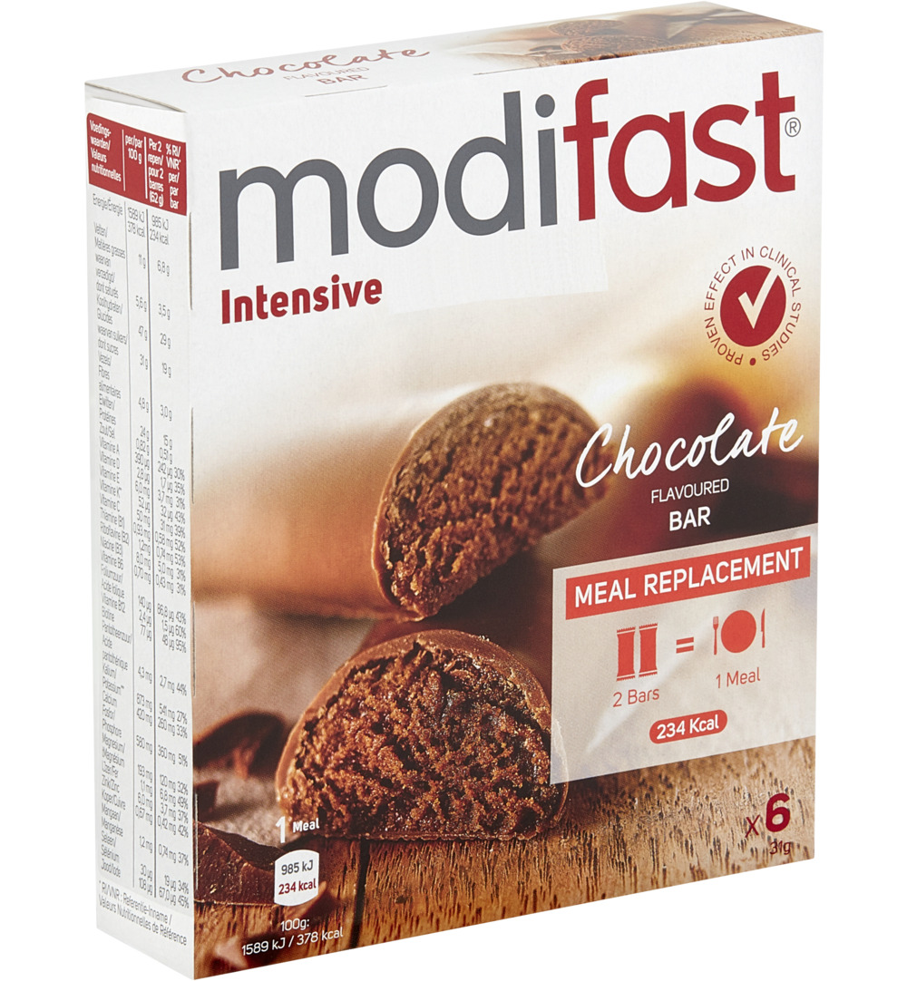 Modifast Snack & Meal Lunchreep Melkchocolade (6 X 31 gr)