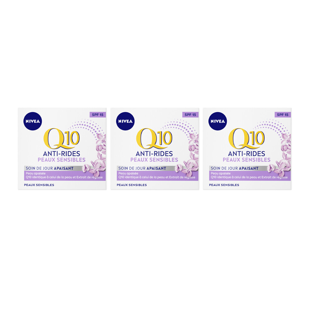3x Nivea Q10 DagcrèmeAnti-Rimpel Gevoelige Huid SPF 1550 ml