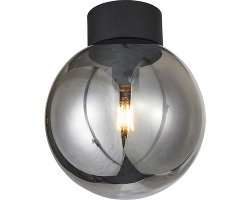 Plafondlamp, 1-lichts, Ø 25 cm, Astro, zwart/rookglas