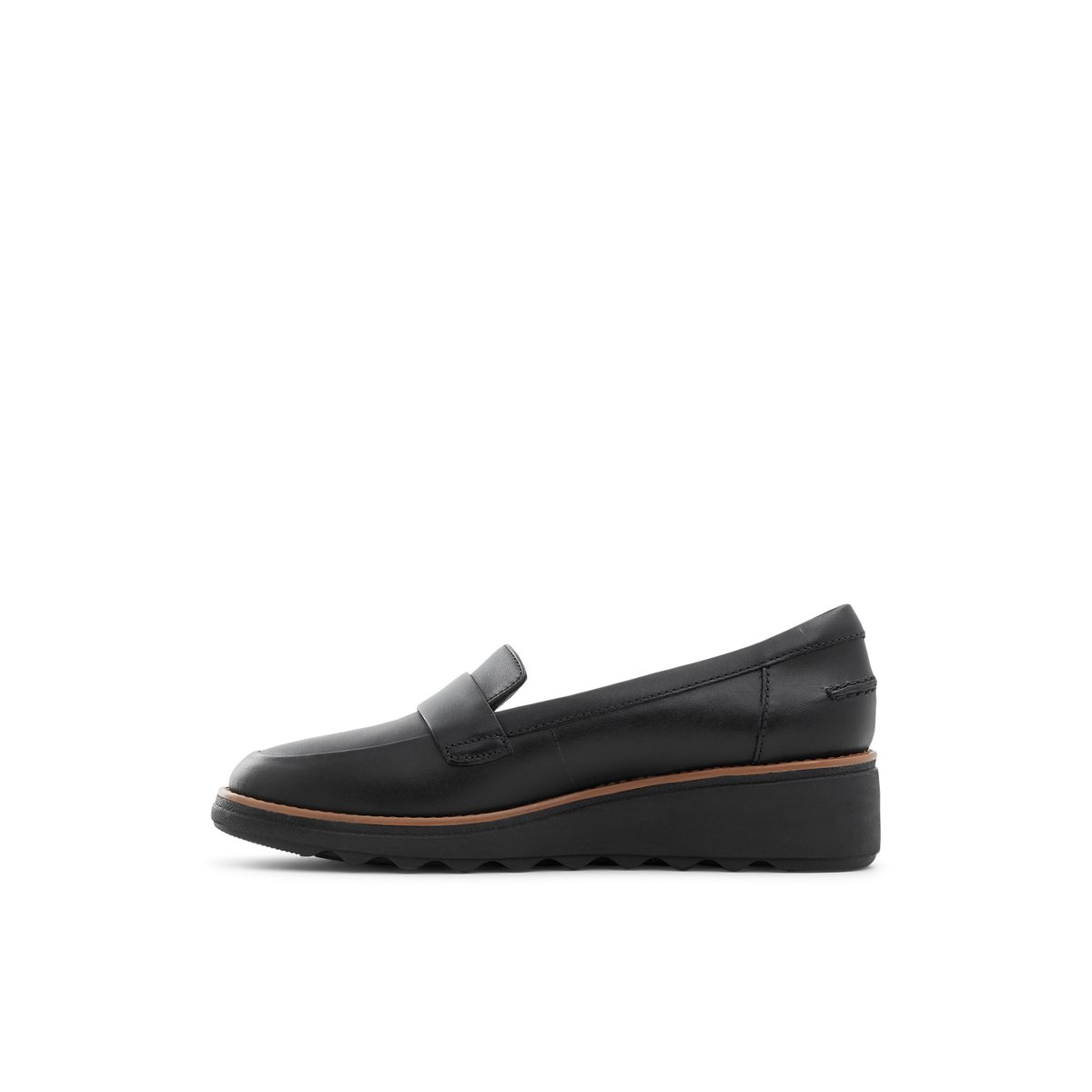 CLARKS-Sharon_graci-Facile à enfiler - Talon compensé - Noir