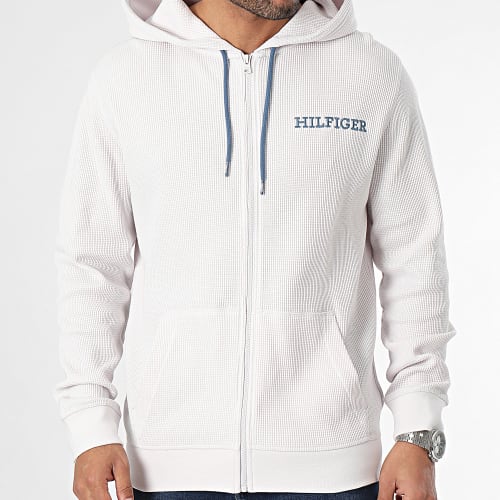 Sweat Zippé Capuche Full Zip 3131 Blanc Rose