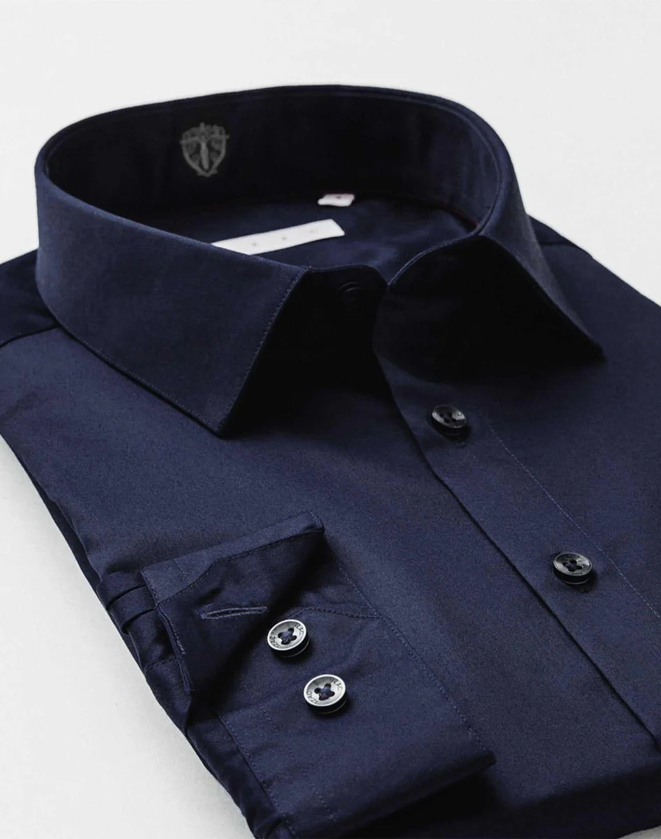 Chemise slim marine foncé 