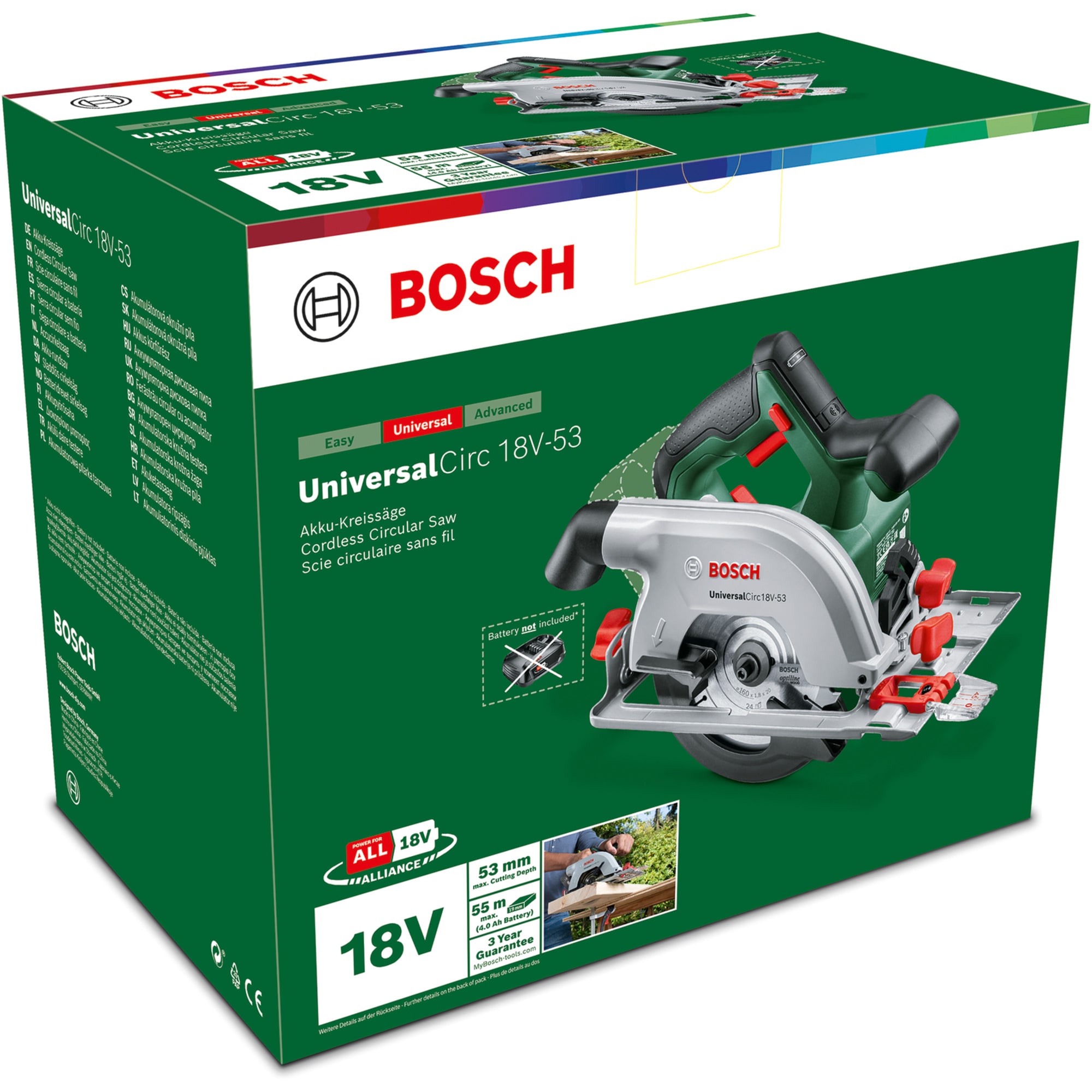 Bosch Handkreissäge Handkreissäge UniversalCirc 18V-53 solo, 18Volt