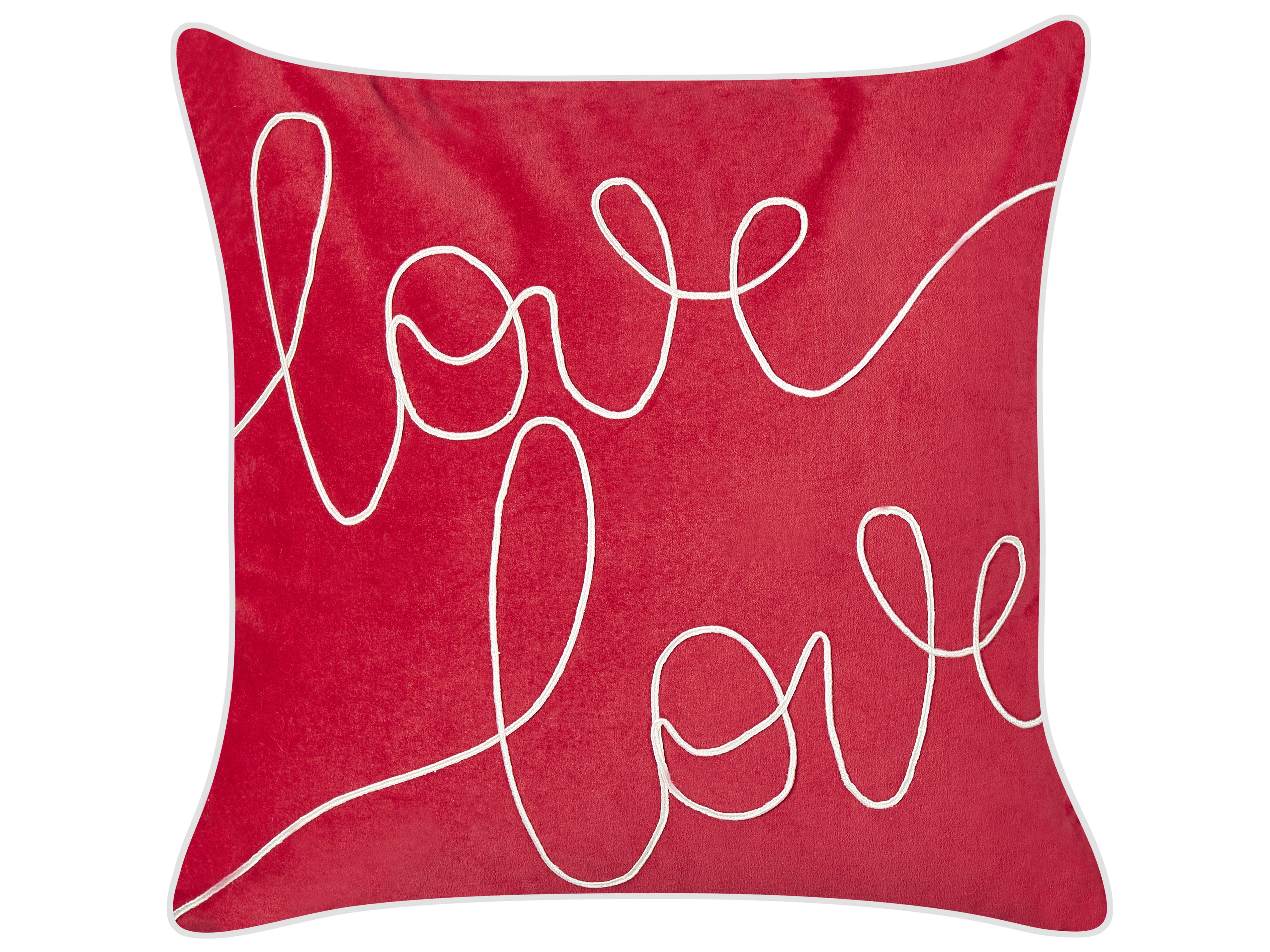 Sierkussen SIDERASIS Fluweel 45 x 45 cm Rood tekst