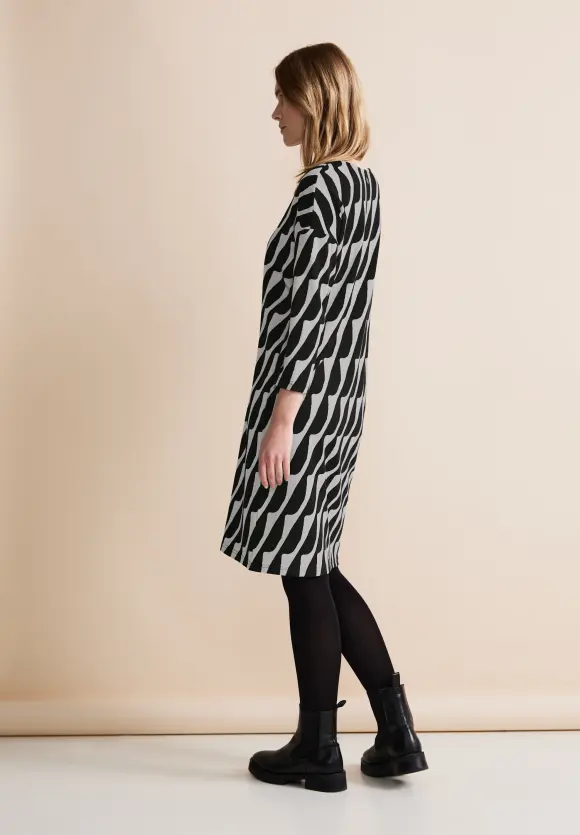 Shirtkleid mit Print - Black